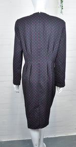 Vintage 80's Black and Purple Polka Dot Dress 12 - Minimum Mouse