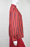 Vintage 80's Frill Collar Red Stripe Blouse 12 - Minimum Mouse