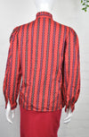 Vintage 80's Frill Collar Red Stripe Blouse 12 - Minimum Mouse