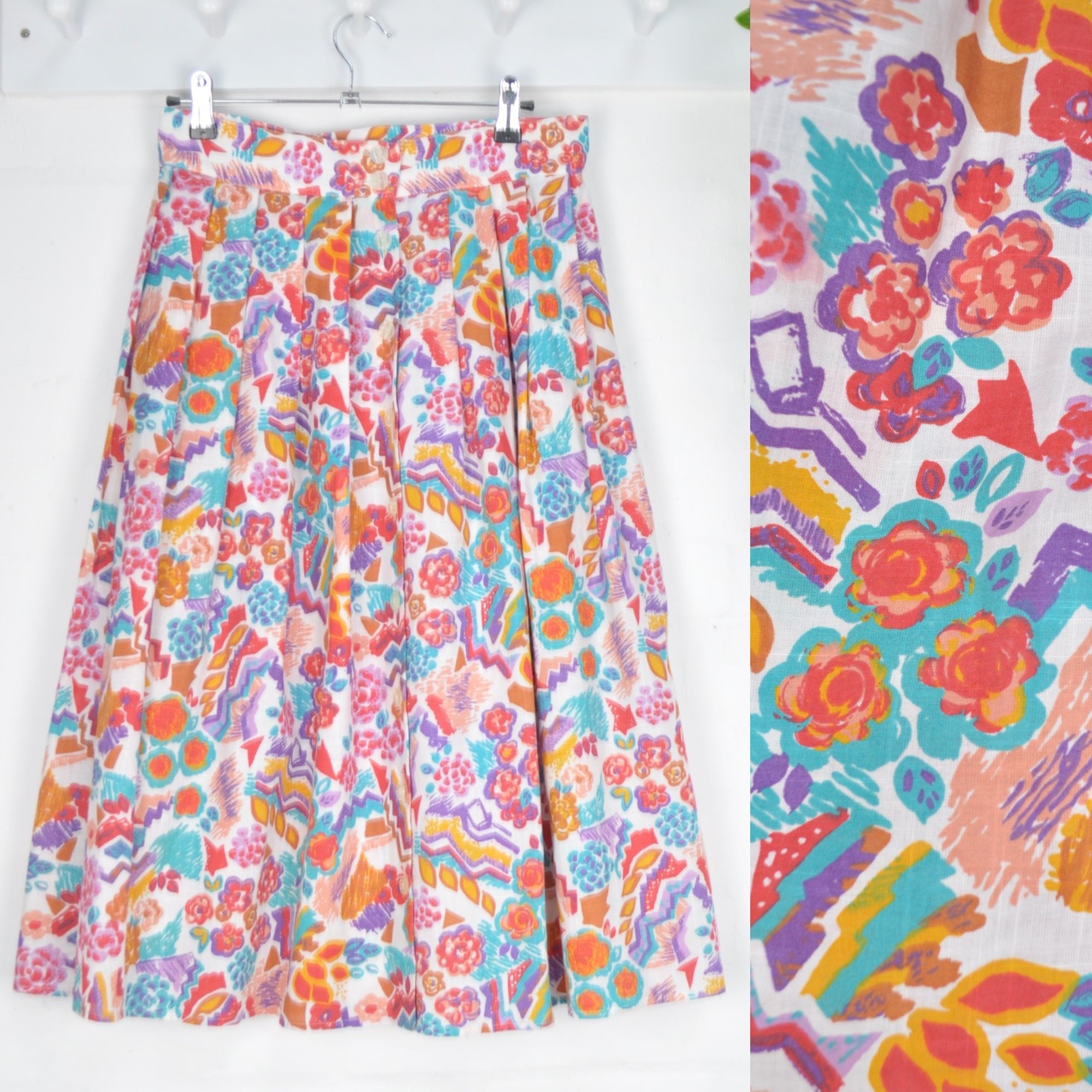 80s pleated sales midi skirt