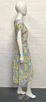 Vintage 80's Lilac and Lemon Print Dress 12-14 - Minimum Mouse