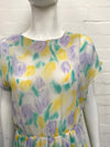 Vintage 80's Lilac and Lemon Print Dress 12-14 - Minimum Mouse