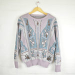 Vintage 80's Lilac Patterned Jumper - Minimum Mouse