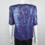 Vintage 80's Midnight Blue Sequin Top 8-10 - Minimum Mouse