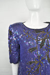 Vintage 80's Midnight Blue Sequin Top 8-10 - Minimum Mouse