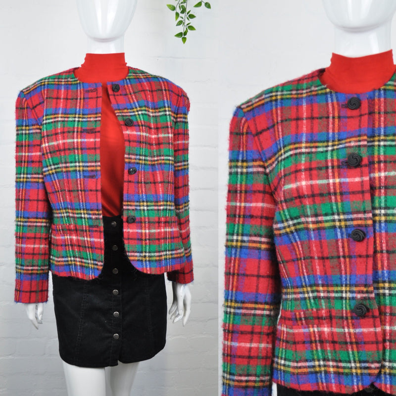 Vintage 80's Pendleton Red Tartan Jacket 12/14 - Minimum Mouse
