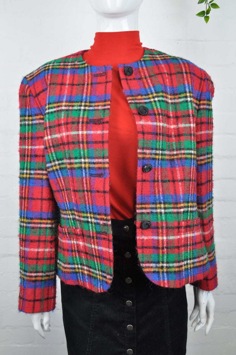 Vintage 80's Pendleton Red Tartan Jacket 12/14 - Minimum Mouse