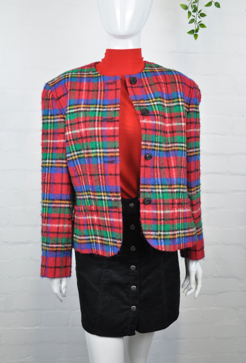 Vintage 80's Pendleton Red Tartan Jacket 12/14 - Minimum Mouse