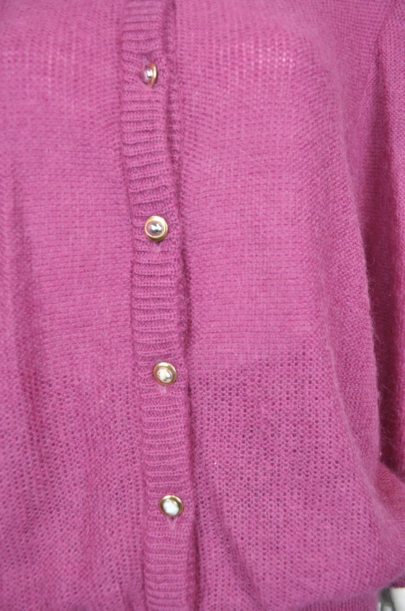 Vintage 80's Plum Mohair Cardigan L - Minimum Mouse