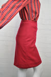 Vintage 80's Raspberry Red Pencil Skirt 8 - Minimum Mouse