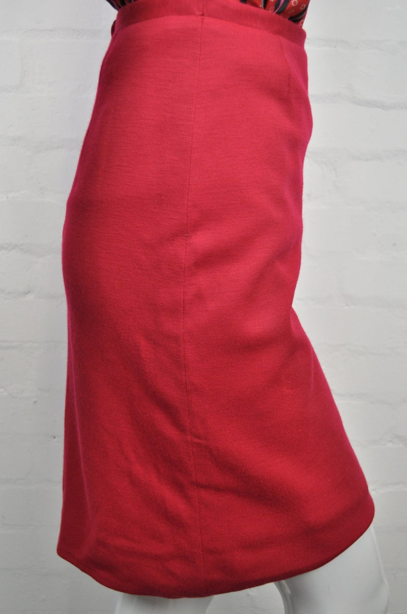 Vintage 80's Raspberry Red Pencil Skirt 8 - Minimum Mouse