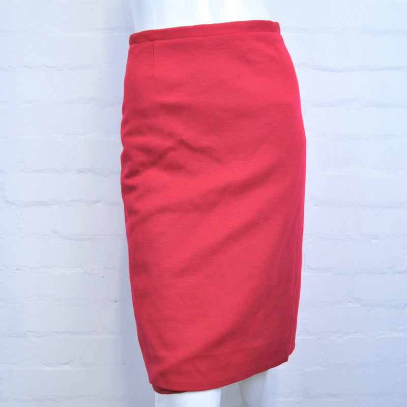 Vintage 80's Raspberry Red Pencil Skirt 8 - Minimum Mouse