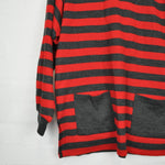 Vintage 80's Red and Grey Stripe Jumper - Minimum Mouse