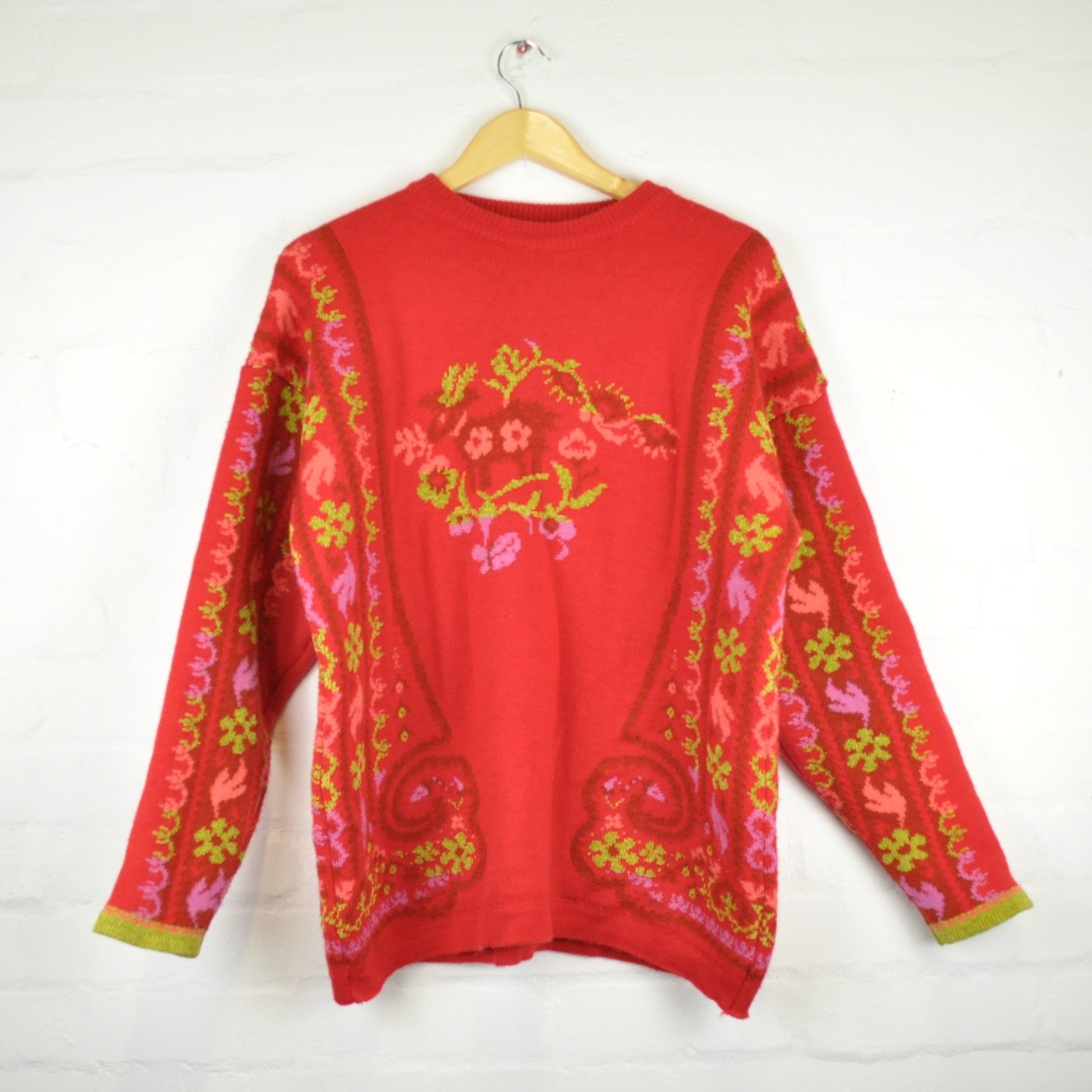 Vintage 80's Red Reindeer Jumper - Minimum Mouse