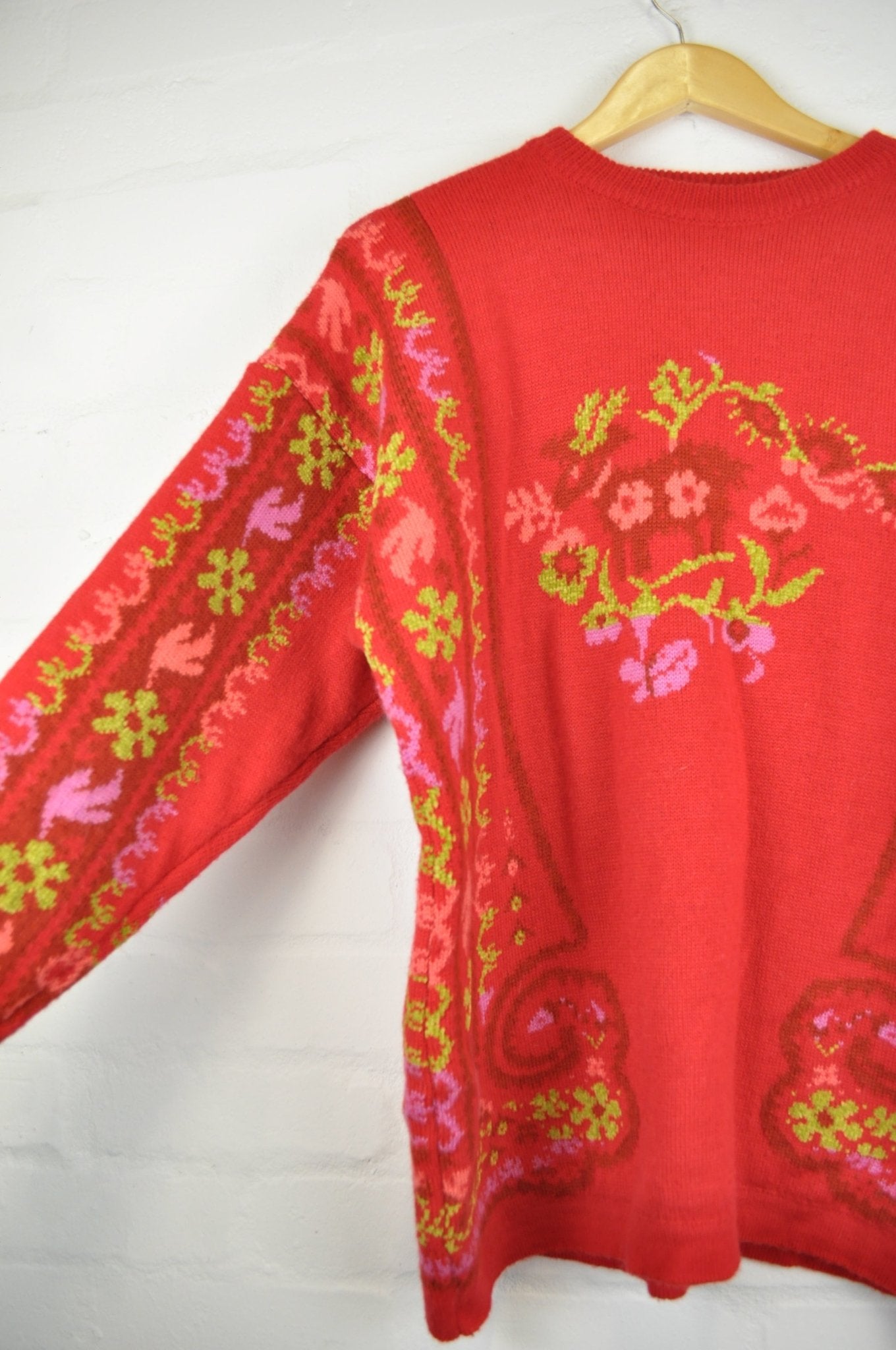 Vintage 80's Red Reindeer Jumper - Minimum Mouse