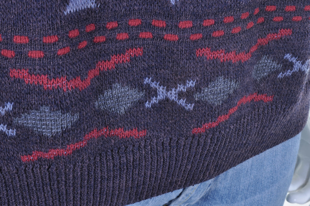 Vintage 90s Aztec Print Wool Jumper L - Minimum Mouse