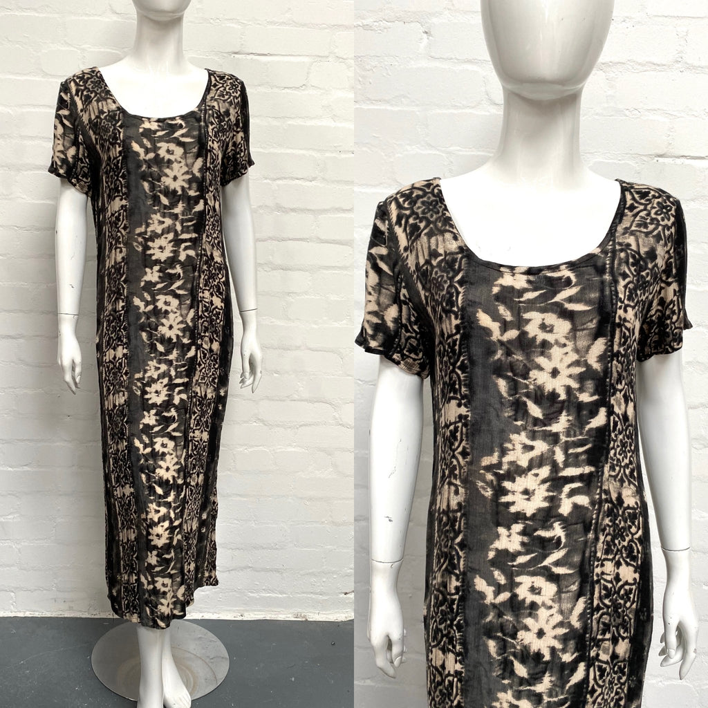 Vintage 90's Grey Tie Dye Midi Dress 10-12 - Minimum Mouse