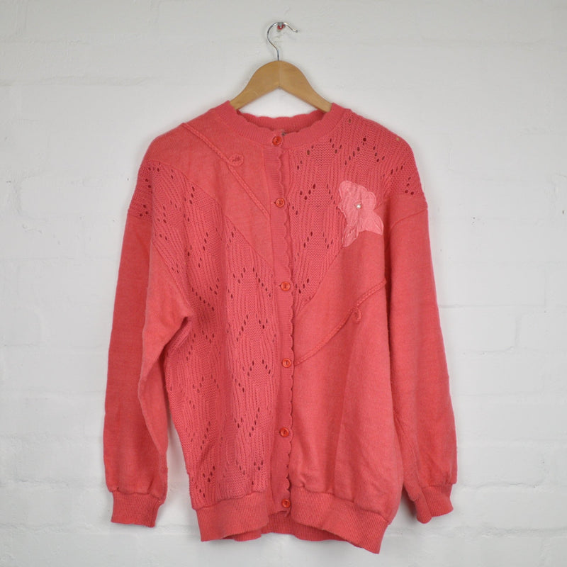 Vintage Coral Pink Cosy Cardigan - Minimum Mouse