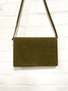 Vintage Olive Green Flock Shoulder Bag - Minimum Mouse
