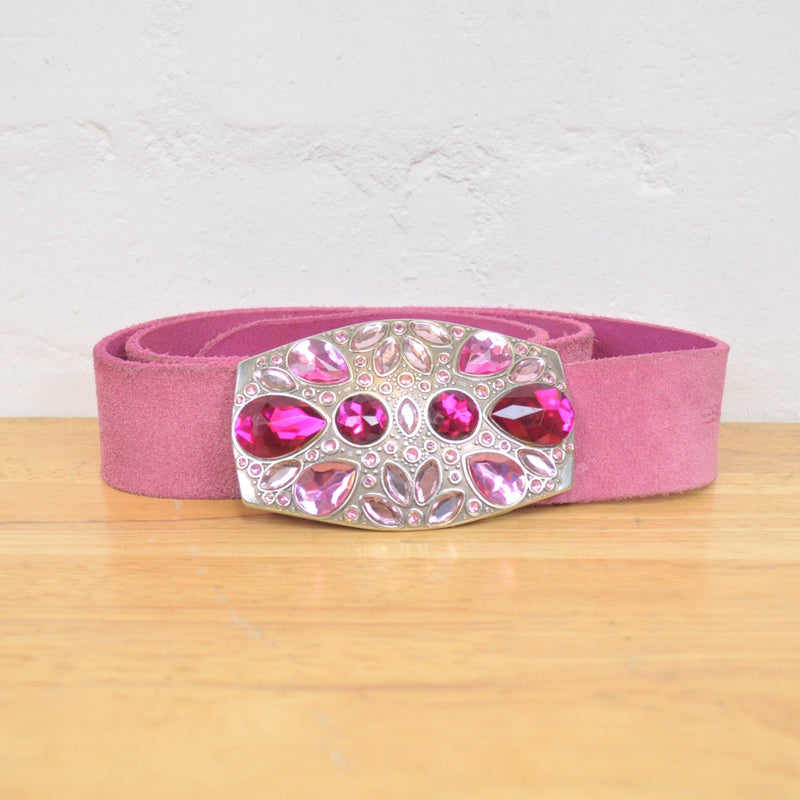Vintage Y2K Pink Gemstone Trim Belt by Esprit - Minimum Mouse