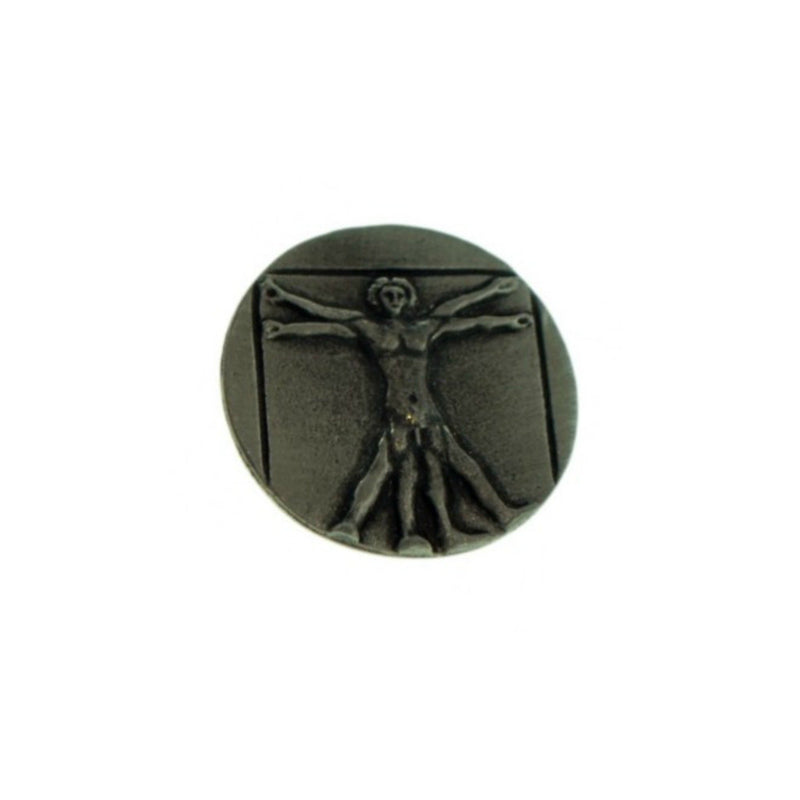 Vitruvian Man Pewter Lapel Pin Badge - Minimum Mouse