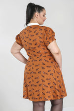 Vixey Fox Print Dress by Hell Bunny - Minimum Mouse