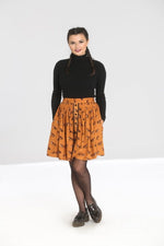 Vixey Fox Print Skirt by Hell Bunny in Brown - Minimum Mouse