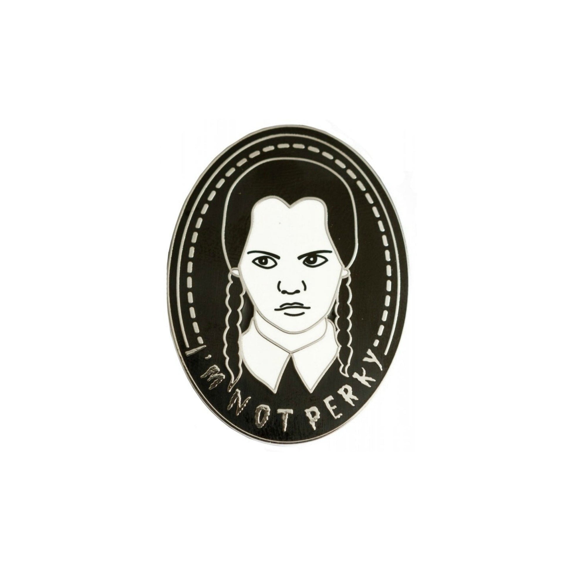 Wednesday Addams Not Perky Lapel Pin Badge - Minimum Mouse