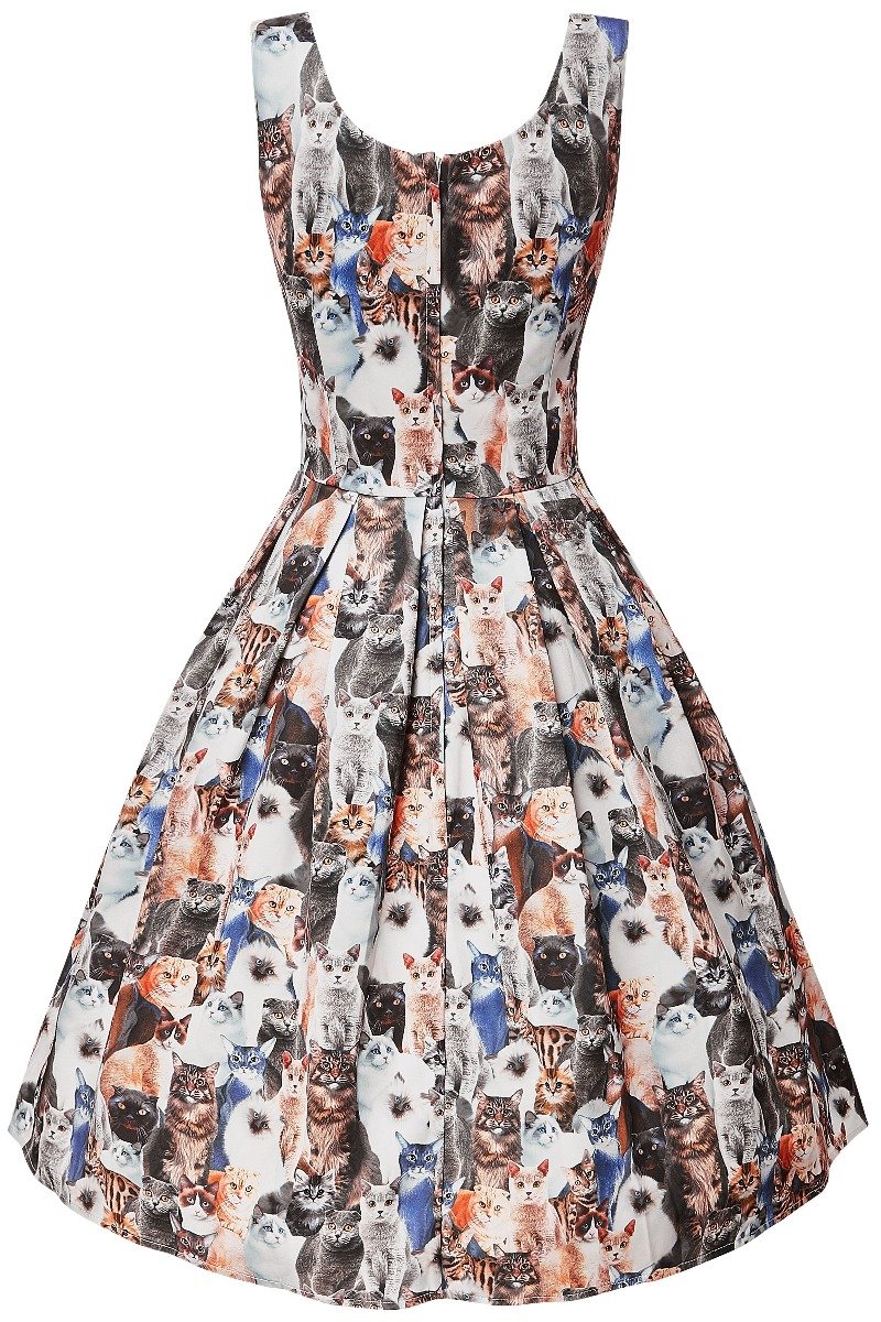 Amanda Cats Print Dress by Dolly and Dotty
