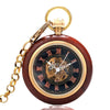 Wooden Case Mechanical Hand Wind Pocket Watch - Minimum Mouse