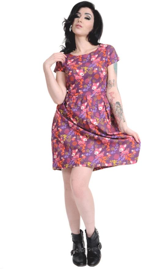 Woodland Trip Retro Animal Print Dress by Run and Fly - Minimum Mouse