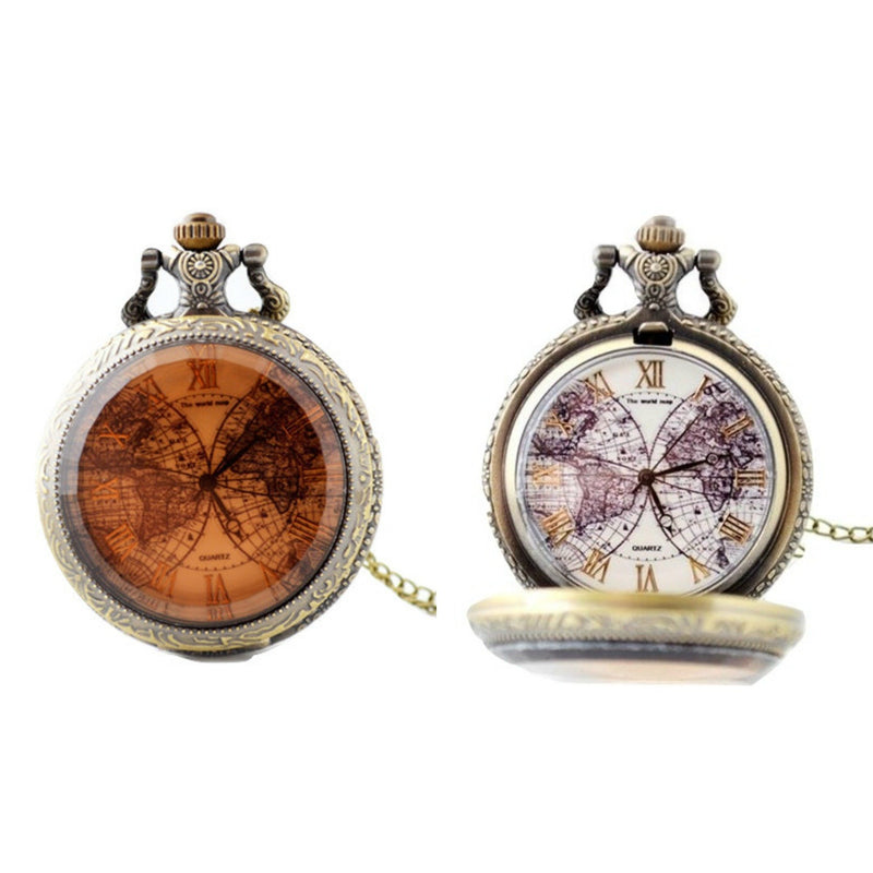 World Map Quartz Pocket Watch - Minimum Mouse