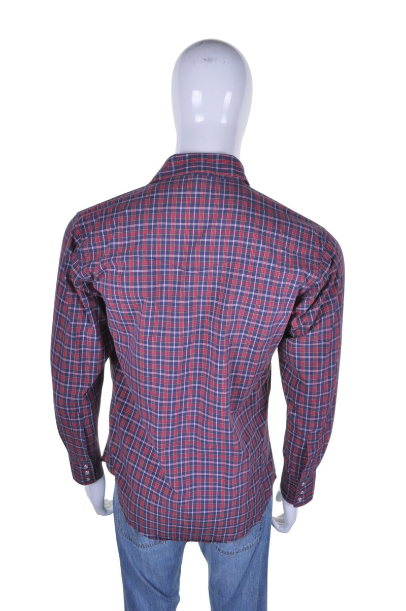 Wrangler Blue/Red Checked Western Shirt L - Minimum Mouse