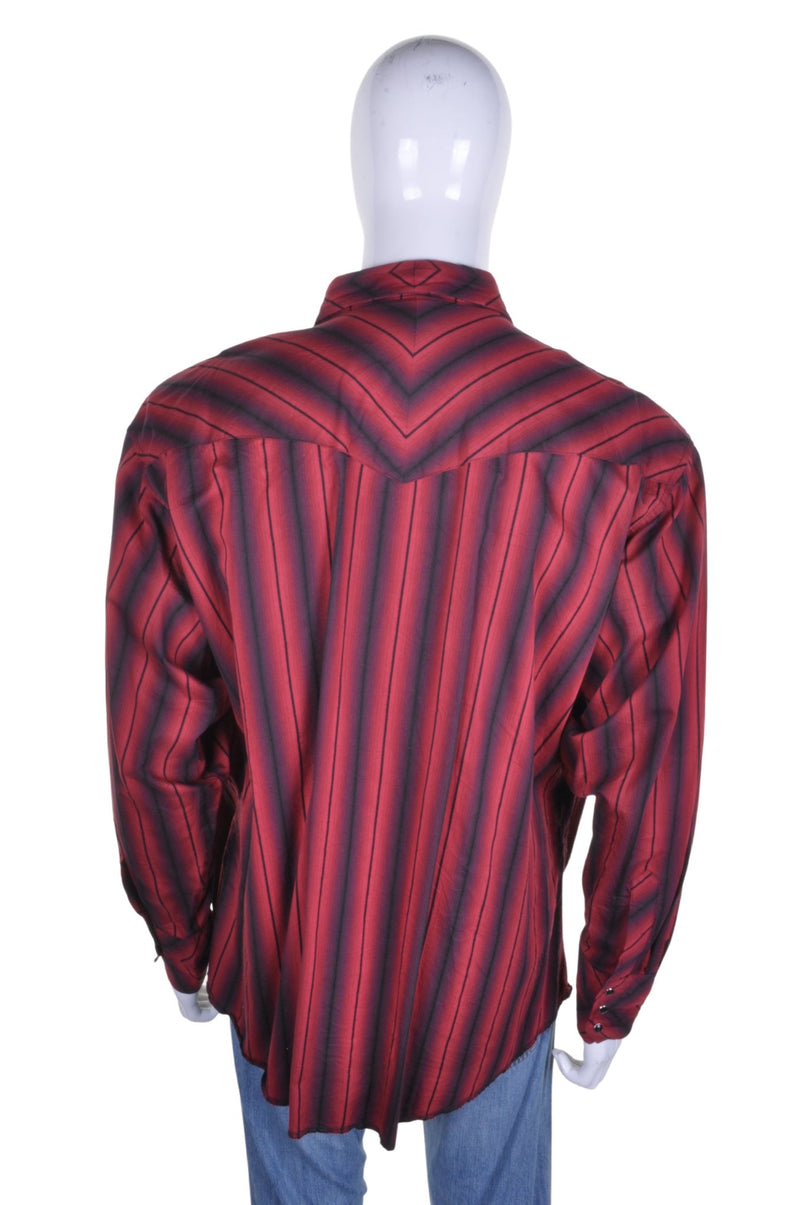 Wrangler Striped Western Shirt XXL - Minimum Mouse