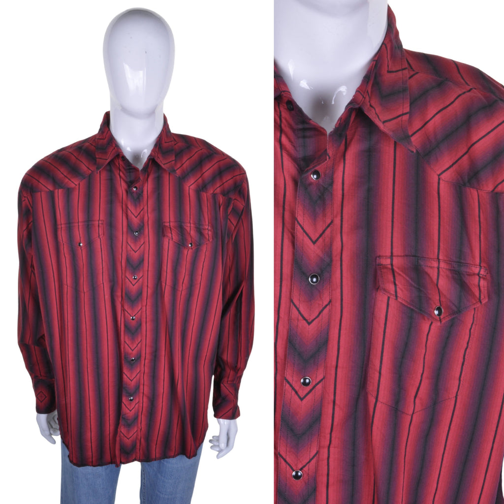 Wrangler Striped Western Shirt XXL - Minimum Mouse