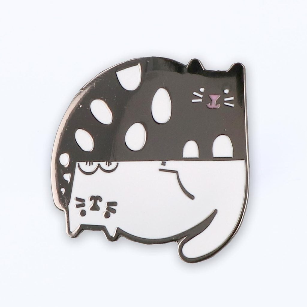 Yin Yang Cats Lapel Pin Badge by Punky Pins - Minimum Mouse