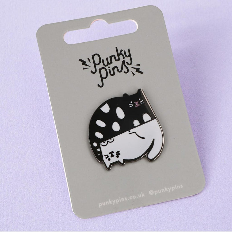 Yin Yang Cats Lapel Pin Badge by Punky Pins - Minimum Mouse